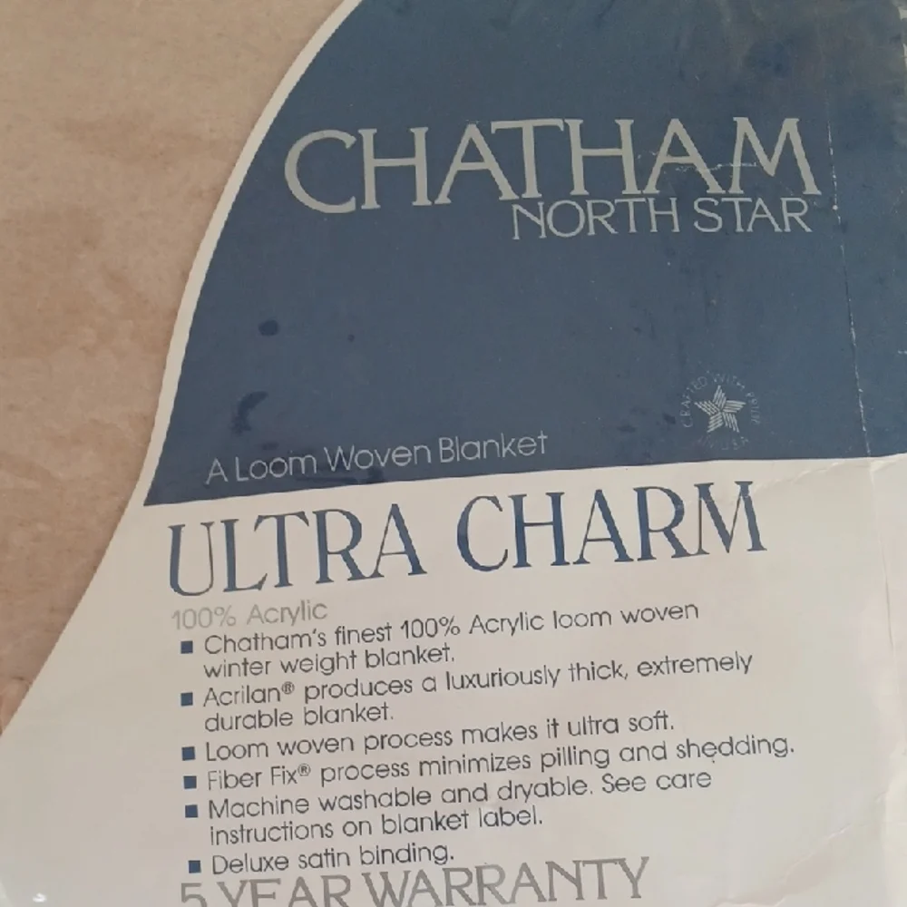 Vintage Chatham North Star Woven Blanket Full Size 80x90 Made In The USA